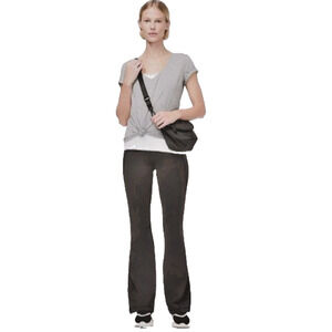Lululemon Womens 12 Groove Flare Pant Leggings High Rise Luon Black LW5BTUS